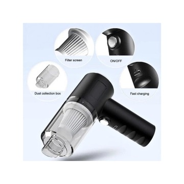 АВТОМОБИЛЬНЫЙ ПЫЛЕСОС РУЧНОЙ МАЛЕНЬКИЙ АККУМУЛЯТОРНЫЙ АВТОМОБИЛЬНЫЙ ВЕНТИЛЯТОР 2 в 1 МОЩНЫЙ 120 ВТ