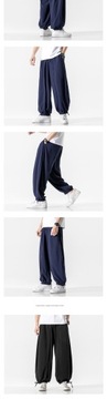 2022 Summer Men Wide Crotch Harem Pants Male Cropp