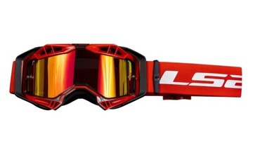 LS2 GOGLE MOTO ENDURO/CROSS AURA PRO BLK RED SZYBA LUSTRO + CLEAR + PINLOCK