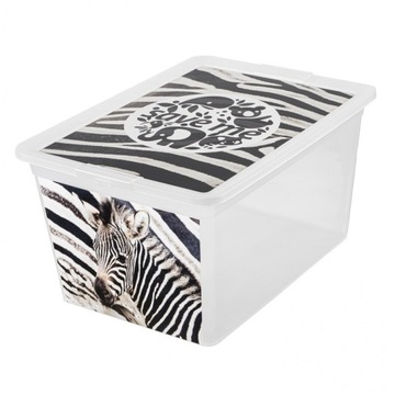 Pudełko z pokrywką pojemnik na zabawki zebra 1049