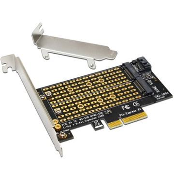 Podwójny Adapter M.2 PCIE do SATA PCIE M.2 SSD NVM