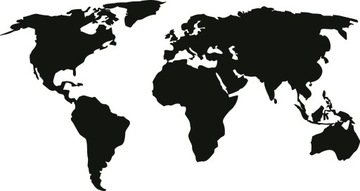 Naklejka na samochód kask laptop szybę kufry MAPA ŚWIATA 10 x 18,8 cm