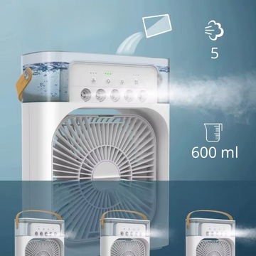 ПОРТАТИВНЫЙ ОХЛАЖДАЮЩИЙ ВЕНТИЛЯТОР 3В1 УВЛАЖНИТЕЛЬ ВОЗДУХА ВЕНТИЛЯТОР СВЕТОДИОДНАЯ ЛАМПА
