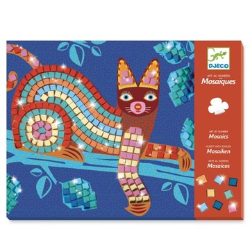 DJECO Mozaika OAXACAN - Zestaw do tworzenia mozaik, 2 szablony, 7 arkuszy