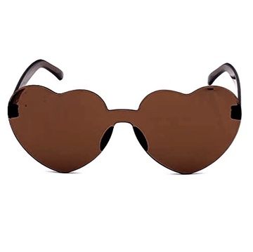 ДЕТСКИЕ СОЛНЦЕЗАЩИТНЫЕ ОЧКИ СЕРДЦЕ ПРОЗРАЧНЫЕ КОРИЧНЕВЫЕ ДЛЯ ВЕЧЕРИНКИ