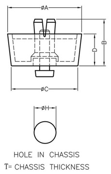 ЧЕРНАЯ ПЛАСТИКОВАЯ НОЖКА 15мм ПРЕССОВАННАЯ