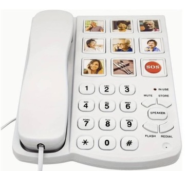Telefon StacjonarnyZ Dużymi Przyciskami Dla Seniorów,