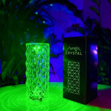 Lampka Nocna Aurelis Crystal LED RGB PILOT| PREZENT na ŚWIĘTA