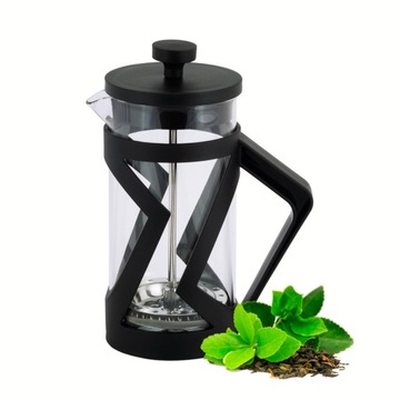 SZKLANY ZAPARZACZ DZBANEK DO HERBATY KAWY ZIÓŁ 350 ml French Press KAMILLE