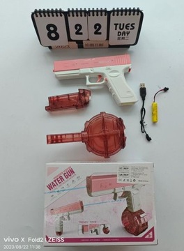 PISTOLET NA WODĘ ELEKTRYCZNY WODNY MIOTACZ AUTOMATYCZNY RÓŻOWY