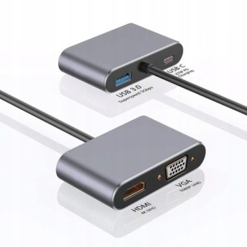 USB-C HUB АДАПТЕР HDMI 4k VGA USB 3.0 PD