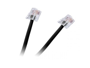 Kabel telefoniczny RJ11 wtyk wtyk 15m Czarny WAWA