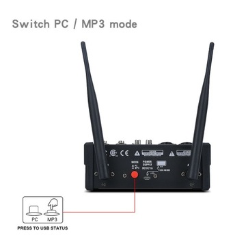 MIKSER ANALOGOWY 4-KANAŁOWY USB BLUETOOTH