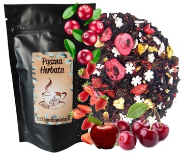 MAGICZNY CZAS - herbata OWOCOWA 50 g żurawina wiśnia truskawka jabłko