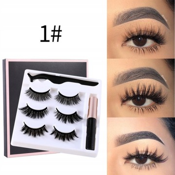 SZTUCZNE RZĘSY MAGNETYCZNE PĘSETA EYELINER 3 PAIRS