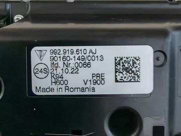 PANEL KLIMATIZACE PORSCHE 911 992919610AJ