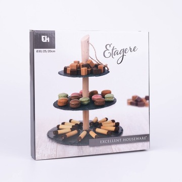 3-х ярусное блюдо, шифер, дерево