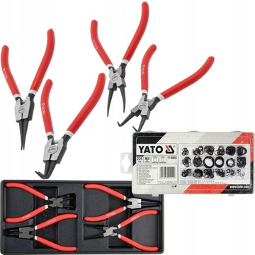 ЩИПЦЫ ДЛЯ ВСТАВОК YATO 4 шт. + КОЛЬЦА ВНЕШНИЕ И ВНУТРЕННИЕ 225 шт. MIX