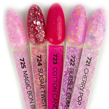 Лак для ногтей Yoshi Glitter Hybrid 6 мл 723 Cotton Candy Candy Shop Collection