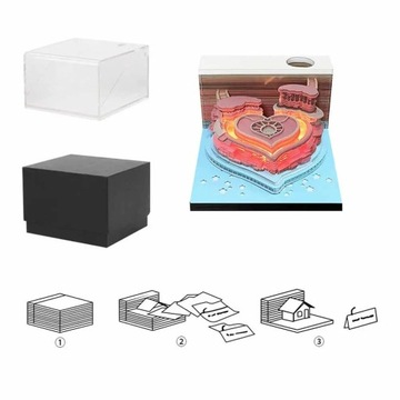 3D блокнот Зеленый домик на дереве 3D календарь 2024 3D блокнот для заметок