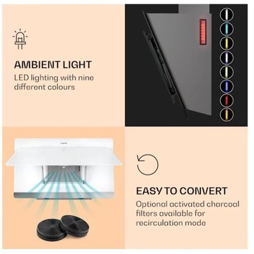 KLARSTEIN КУХОННАЯ ВЫТЯЖКА 90 СМ СВЕТОДИОДНАЯ СВЕТОДИОДНАЯ