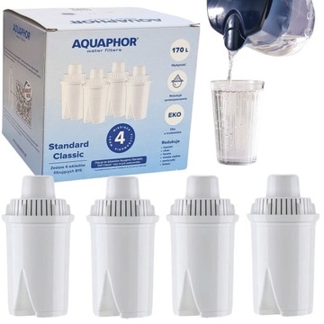 4x Wkład filtrujący do dzbanka Aquaphor B15 Standard Classic Filtr do wody
