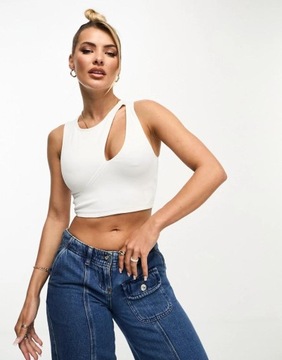 Pull & Bear NF4 vdk CROP TOP WYCIĘCIE S