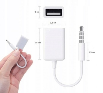 АДАПТЕР AUX КАБЕЛЬ МИНИ-ДЖЕК 3,5 ММ USB АДАПТЕР ДЛЯ IPHONE IPOD БЕЛЫЙ TRAVEL