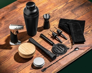 Zestaw barmański z wędzeniem whisky DELUXE 2w1