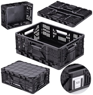 Складной пластиковый ящик STRONG 25л, корзина TACTIX