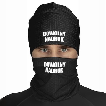KOMPLET CZAPKA TERMOAKTYWNA + KOMIN z dowolnym nadrukiem logo firmy STRAŻ