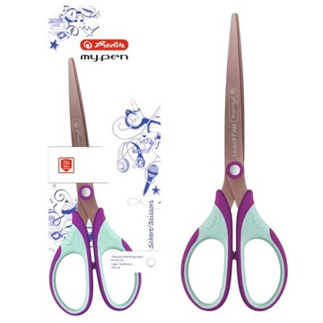 Nożyczki Szkolne/Biurowe My.Pen Herlitz 18cm Fioletowo-Miętowe 50046744
