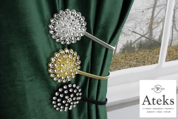 MAGNES czarny KLIPS UPIĘCIE SPINKA FIRANY ZASŁONY