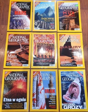 National Geographic zestaw 9szt rok 2000-2005