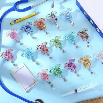 16×ZWIJANA LINKA SMYCZ DO KLUCZY NA IDENTYFIKATO