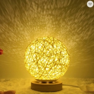 LAMPKA NOCNA KULA RATTAN BOŻE NARODZENIE ŚWIĘTA