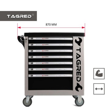 ШКАФ ДЛЯ МАСТЕРСКОЙ ИНСТРУМЕНТАЛЬНАЯ ТЕЛЕЖКА TAGRED PREMIUM Tools KPL 251-EL