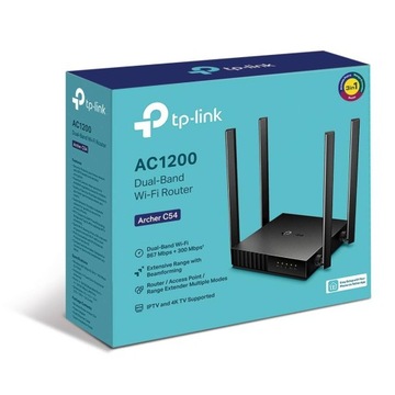 Router TP-Link Archer C54 AC1200 Dwupasmowy IPv6 Beamforming 2,4GHz 5GHz