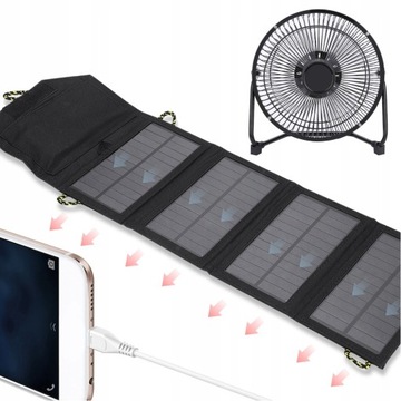 WENTYLATOR PANEL SOLARNY SŁONECZNY USB 6V 5W