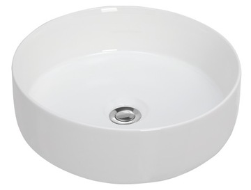 UMYWALKA NABLATOWA BIAŁA OKRĄGŁA OWALNA 35 cm CERAMICZNA STAWIANA NA BLAT