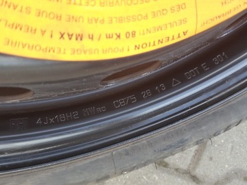 FIAT 500 12-17R KOLO DOJEZDOVÉ 16 5X110 ZVEDÁK VLOŽKA