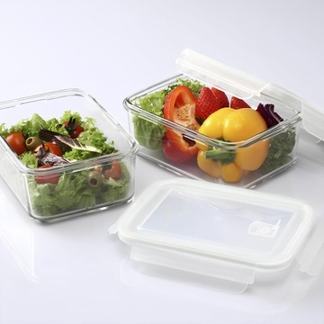 Контейнер для хранения продуктов из термостойкого стекла с крышкой, 3 шт.