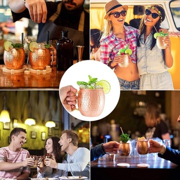 КОКТЕЙЛЬНЫЕ КРУЖКИ «МОСКОВСКИЙ МУЛ», НАБОР ИЗ 4 МЕДНЫХ КРУЖЕК, 530МЛ