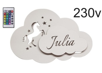 IWINKIT 230V Светодиодный ночник HORSE HORSE HORSE с именем Цветные узоры
