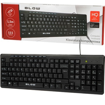 Klawiatura przewodowa BLOW cicha trwała USB QWERTY