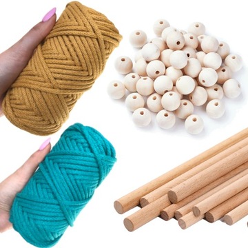 ZESTAW DO MAKRAMY DLA POCZĄTKUJĄCYCH DO NAUKI DIY