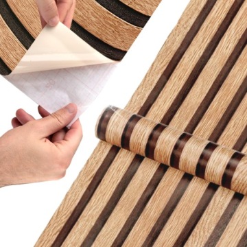 ОБОИ УЗОР СТЕНОВЫЕ ПАНЕЛИ ДЕРЕВЯННЫЕ ПОЛОСКИ 3D ИМИТАЦИЯ ВИНИЛА 10м