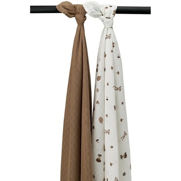 Meyco Baby Forest Animals otulacz - 2-pak - muslinowy - toffee - 120x120cm