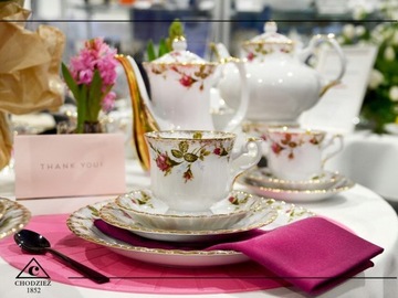 B013 SERWETNIK Róża Złota IWONA CHODZIEŻ PORCELANA