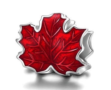 CHARMS ZAWIESZKA LIŚĆ LISTEK KLON CZERWONY S925